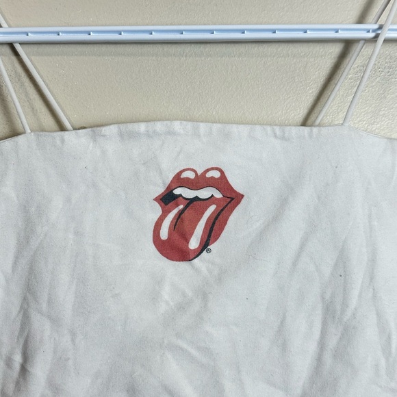 American Eagle Size L White Tube Top with Red Tongue Logo - Picture 2 of 5